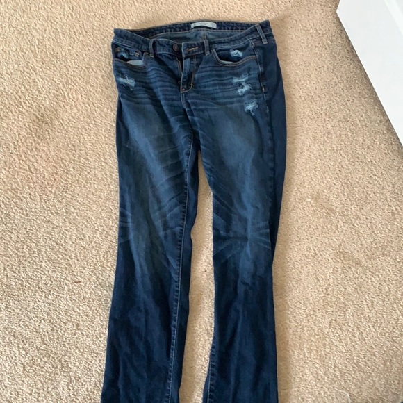 Abercrombie & Fitch Ripped Straight Leg Denim Jeans Size 8R W29 L33 - Picture 1 of 4